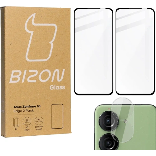 Buy BIZON Edge 2x screen glass + camera glass Asus Zenfone 10 - BIZ3206 - {ean13} - Home Screen Store Europe