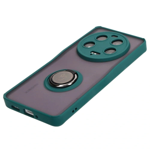 Kup Etui z uchwytem na palec Bizon Case Hybrid Ring do Xiaomi 13 Ultra przydymione z ciemnozieloną ramką - BIZ3221 - {ean13} - Sklep Home Screen