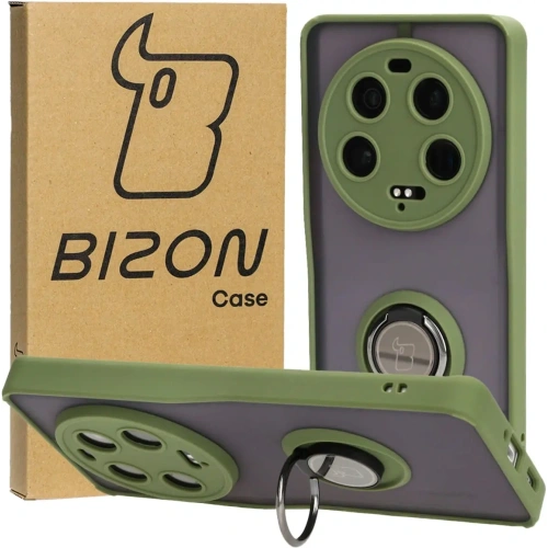 Kup Etui z uchwytem na palec Bizon Case Hybrid Ring do Xiaomi 13 Ultra przydymione z zieloną ramką - BIZ3222 - {ean13} - Sklep Home Screen