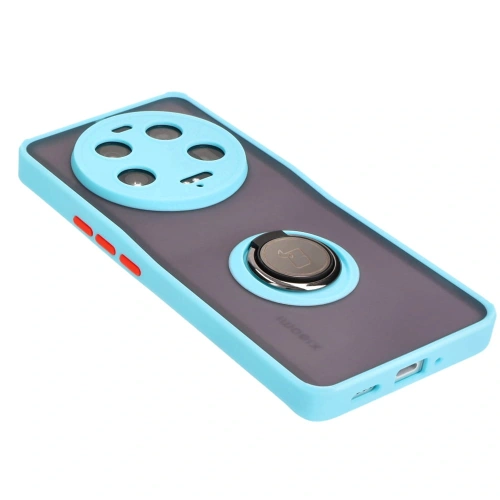Kup Etui z uchwytem na palec Bizon Case Hybrid Ring do Xiaomi 13 Ultra przydymione z jasnoniebieską ramką - BIZ3224 - {ean13} - Sklep Home Screen