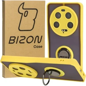 Kup Etui s úchopem na prst Bizon Case Hybrid Ring pro Xiaomi 13 Ultra kouřové s žlutým rámečkem - BIZ3225 - {ean13} - Sklep Home Screen