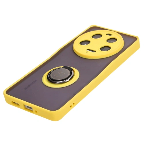 Kup Etui z uchwytem na palec Bizon Case Hybrid Ring do Xiaomi 13 Ultra przydymione z żółtą ramką - BIZ3225 - {ean13} - Sklep Home Screen