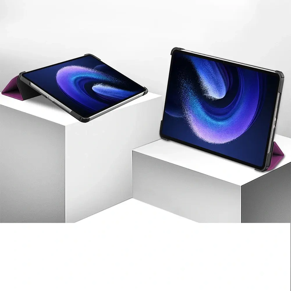 Etui Bizon Case Tab Croc do Xiaomi Pad 6 / Pad 6 Pro ciemnofioletowe