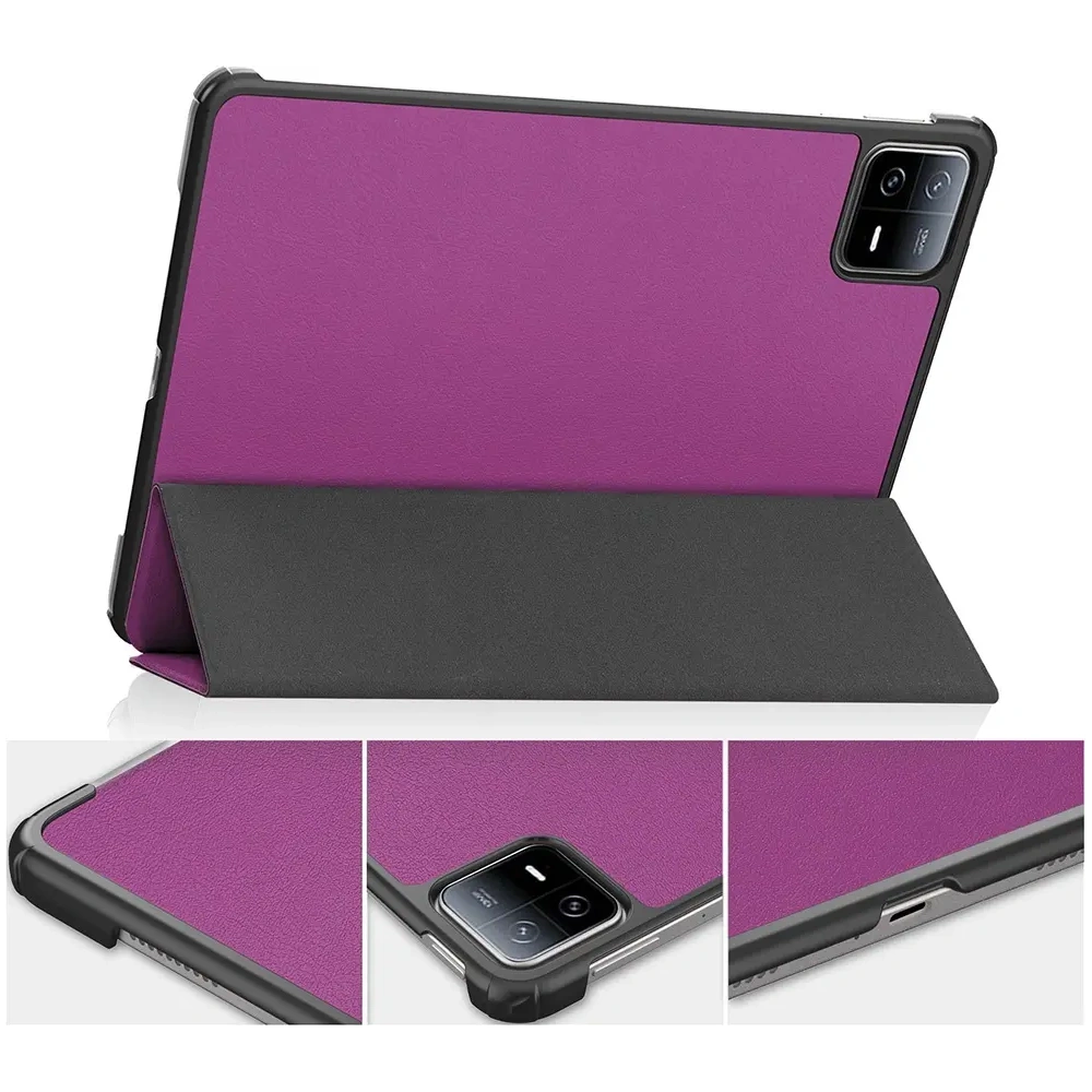 Etui Bizon Case Tab Croc do Xiaomi Pad 6 / Pad 6 Pro ciemnofioletowe