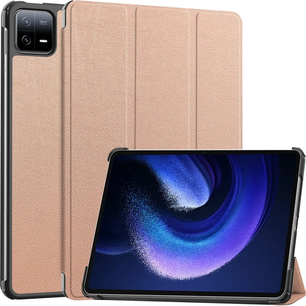 Etui Bizon Case Tab Croc do Xiaomi Pad 6 / Pad 6 Pro różowozłote