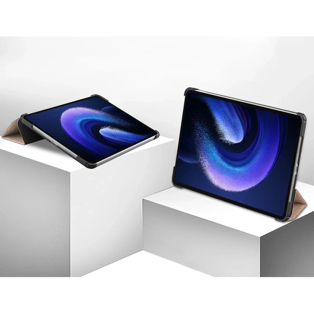 Etui Bizon Case Tab Croc do Xiaomi Pad 6 / Pad 6 Pro różowozłote