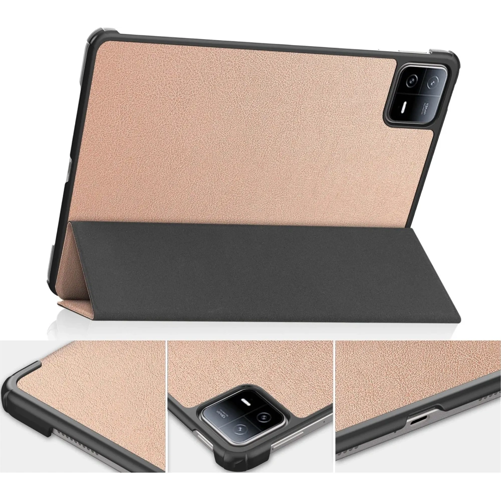 Etui Bizon Case Tab Croc do Xiaomi Pad 6 / Pad 6 Pro różowozłote