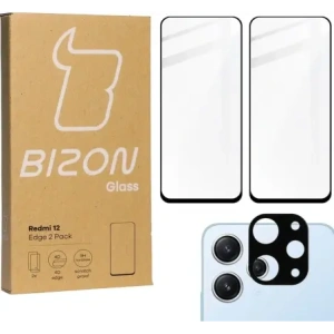 Kup 2x Szkło na ekran + szkło na aparat BIZON Edge do Xiaomi Redmi 12 - BIZ3232 - {ean13} - Sklep Home Screen