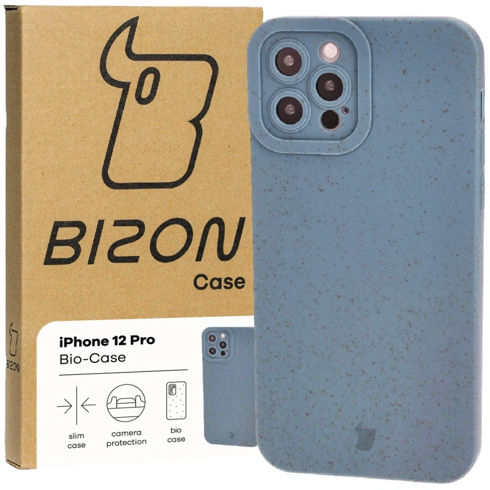 Ekologiczne etui Bizon Bio-Case do Apple iPhone 12 Pro niebieskie