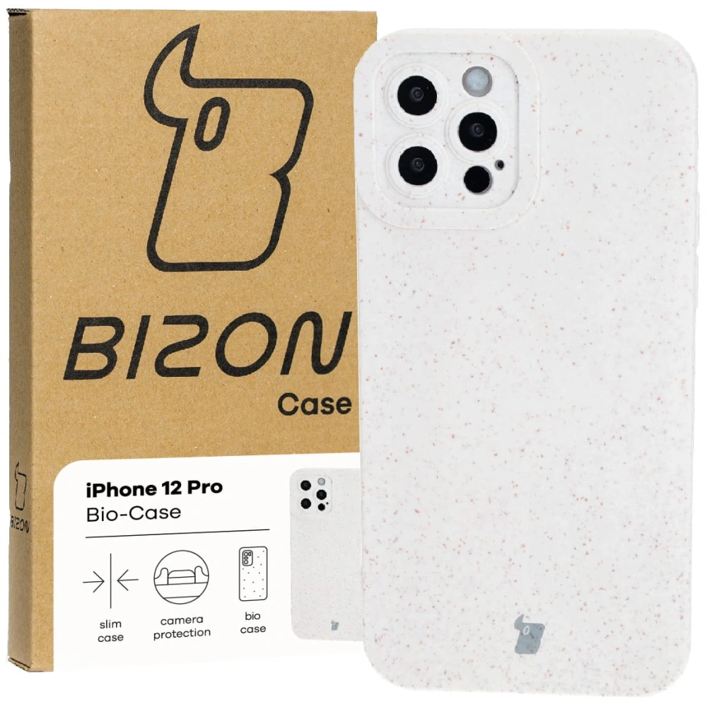 Ekologiczne etui Bizon Bio-Case do Apple iPhone 12 Pro ecru