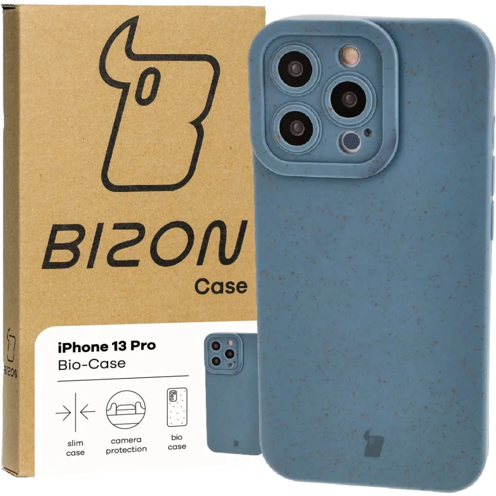 Ekologiczne etui Bizon Bio-Case do Apple iPhone 13 Pro niebieskie