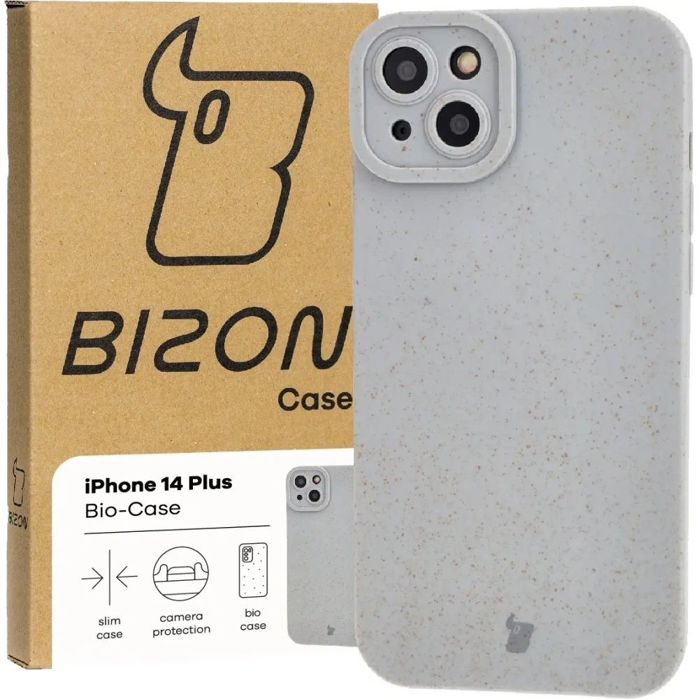 Ekologiczne etui Bizon Bio-Case do Apple iPhone 14 Plus szare