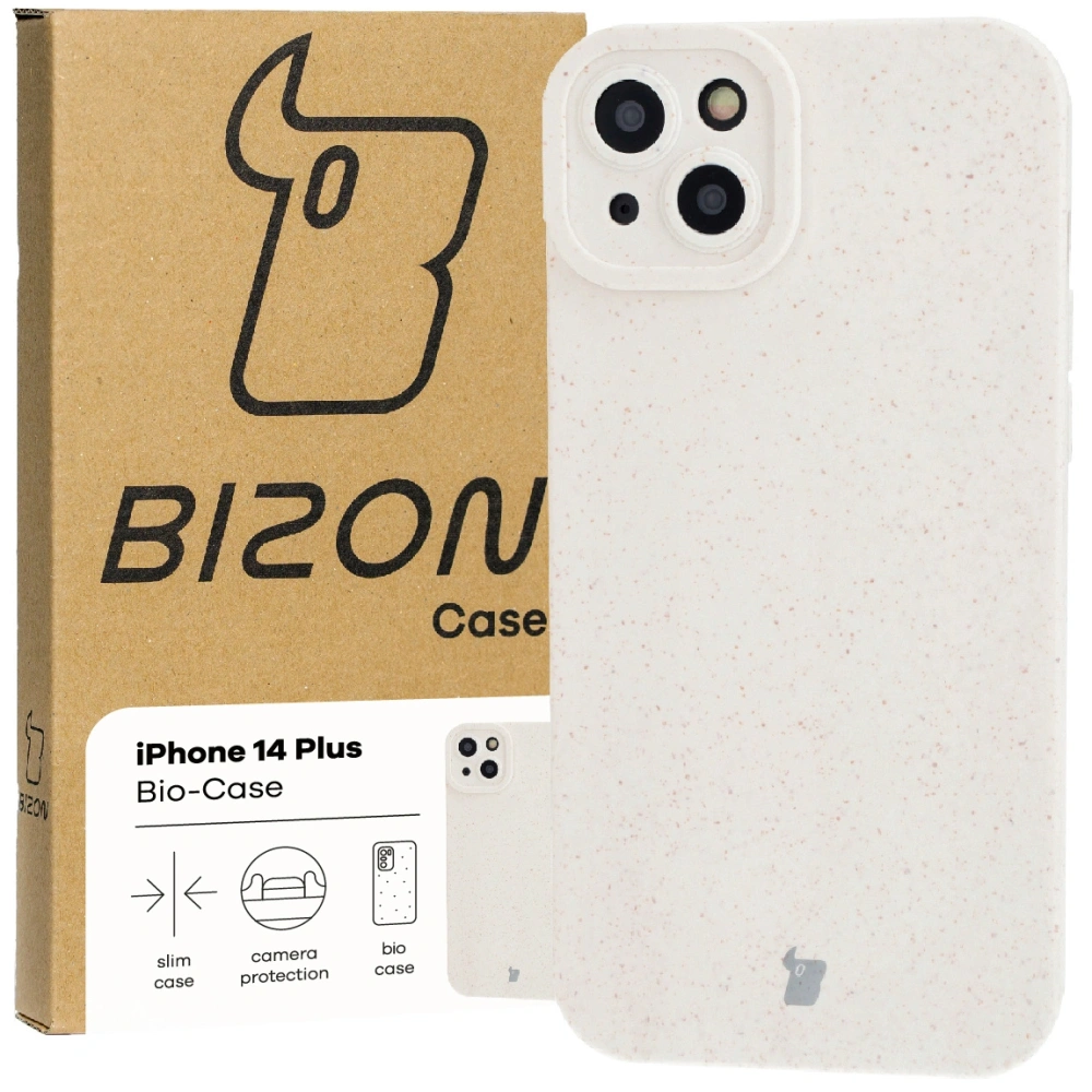 Ekologiczne etui Bizon Bio-Case do Apple iPhone 14 Plus ecru