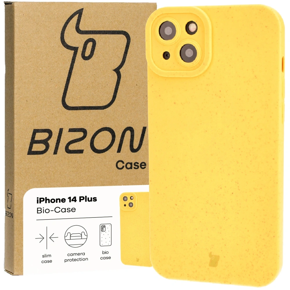 Ekologiczne etui Bizon Bio-Case do Apple iPhone 14 Plus żółte