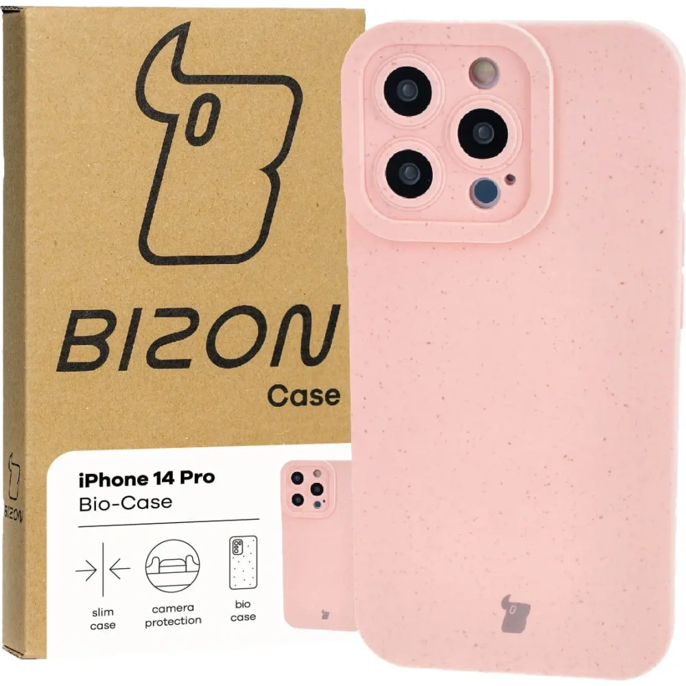 Ekologiczne etui Bizon Bio-Case do Apple iPhone 14 Pro różowe