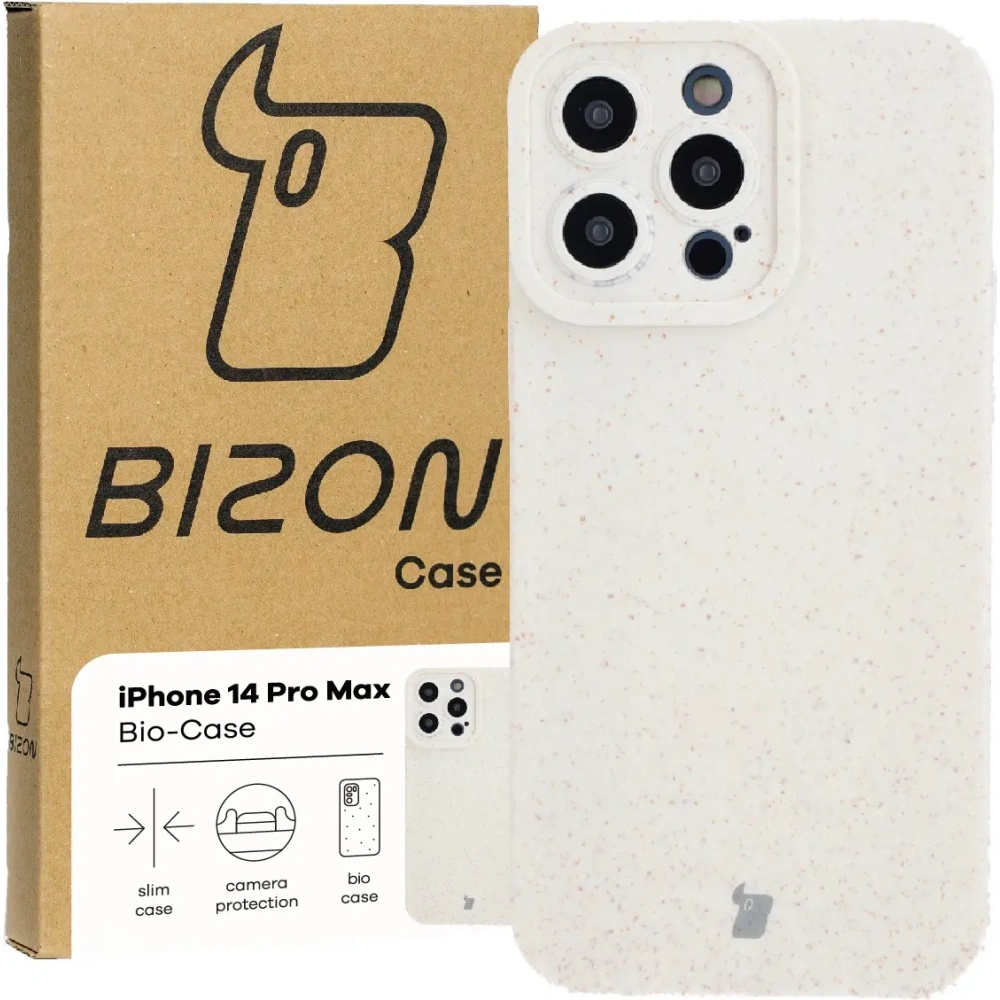 Ekologiczne etui Bizon Bio-Case do Apple iPhone 14 Pro Max ecru