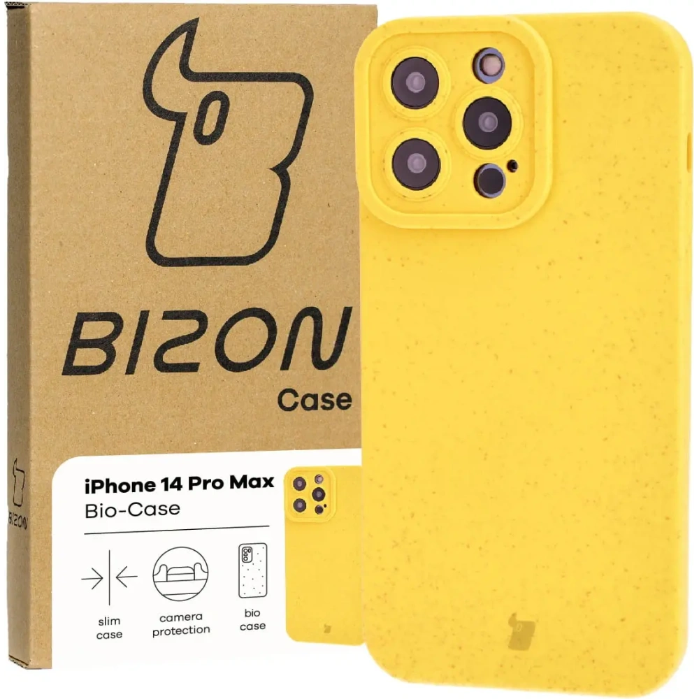 Ekologiczne etui Bizon Bio-Case do Apple iPhone 14 Pro Max żółte