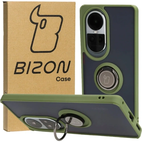 Buy Bizon Case Hybrid Ring Oppo Reno10 / 10 Pro smoky with a green frame - BIZ3287 - {ean13} - Home Screen Store Europe