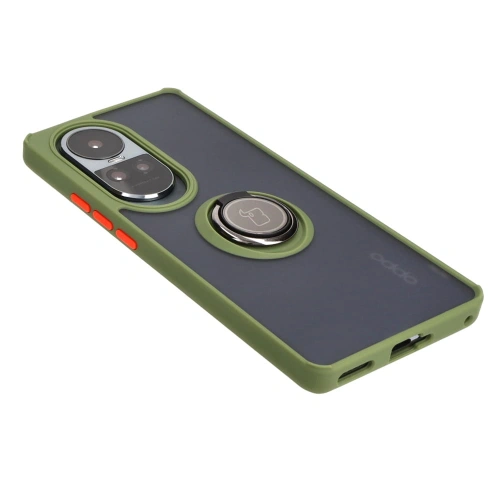 Buy Bizon Case Hybrid Ring Oppo Reno10 / 10 Pro smoky with a green frame - BIZ3287 - {ean13} - Home Screen Store Europe