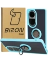 Etui s úchopem na prst Bizon Case Hybrid Ring pro Oppo Reno10 / 10 Pro kouřové s jasně modrým rámečkem