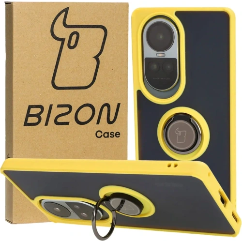 Buy Bizon Case Hybrid Ring Oppo Reno10 / 10 Pro smoky with a yellow frame - BIZ3289 - {ean13} - Home Screen Store Europe