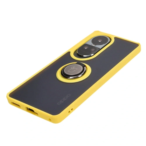 Buy Bizon Case Hybrid Ring Oppo Reno10 / 10 Pro smoky with a yellow frame - BIZ3289 - {ean13} - Home Screen Store Europe