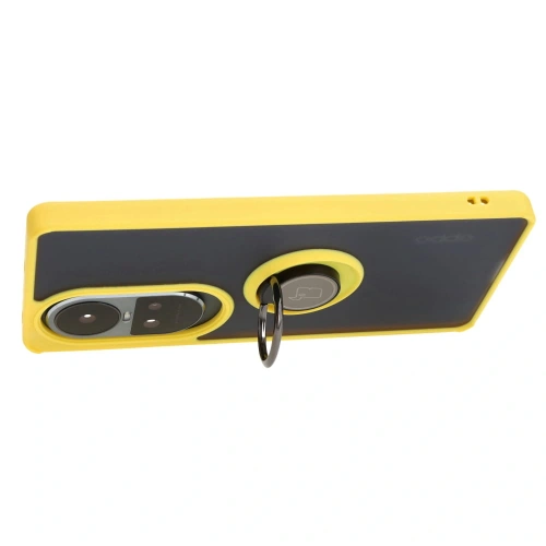 Buy Bizon Case Hybrid Ring Oppo Reno10 / 10 Pro smoky with a yellow frame - BIZ3289 - {ean13} - Home Screen Store Europe