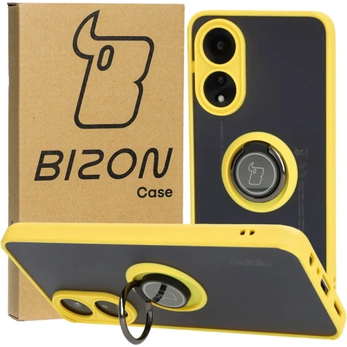 Buy Bizon Case Hybrid Ring Oppo A78 4G smoky with a yellow frame - BIZ3295 - {ean13} - Home Screen Store Europe
