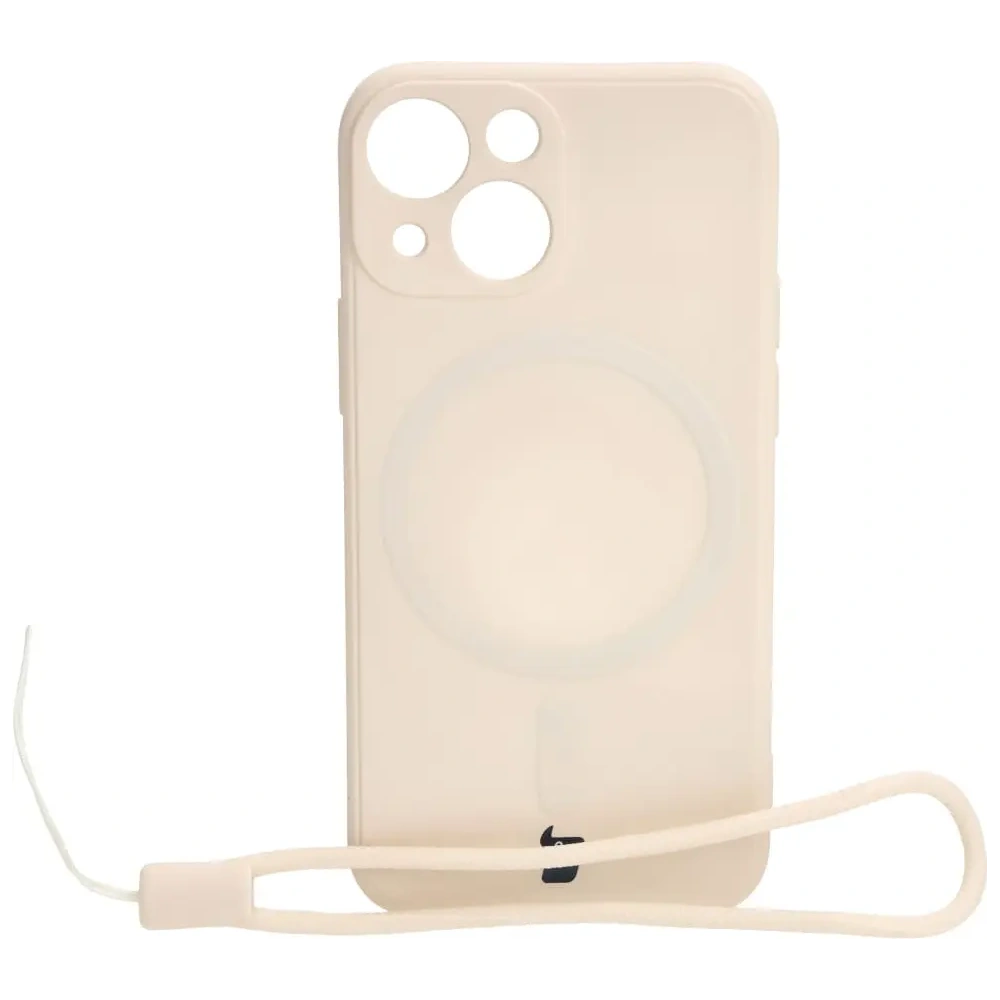 Etui Bizon Case Silicone MagSafe Sq do Apple iPhone 13 Mini beżowe