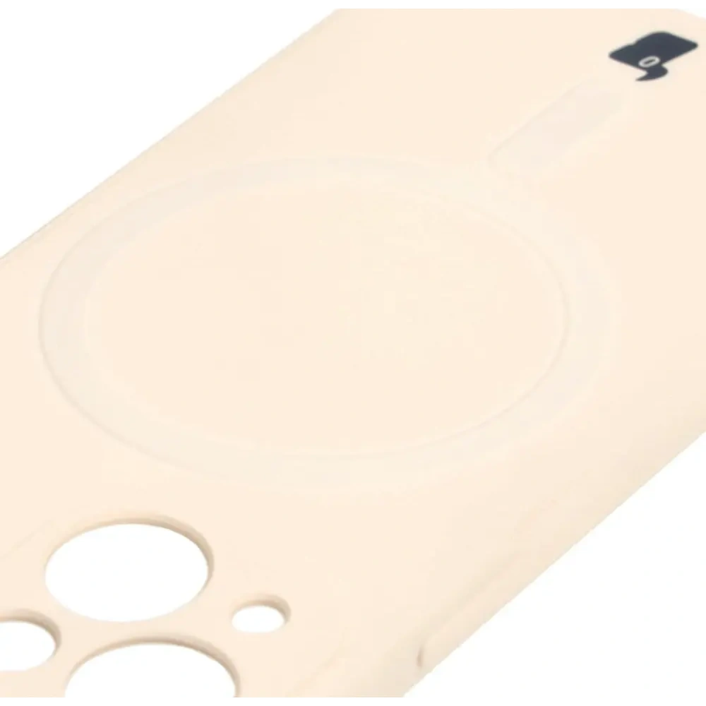 Etui Bizon Case Silicone MagSafe Sq do Apple iPhone 13 Mini beżowe