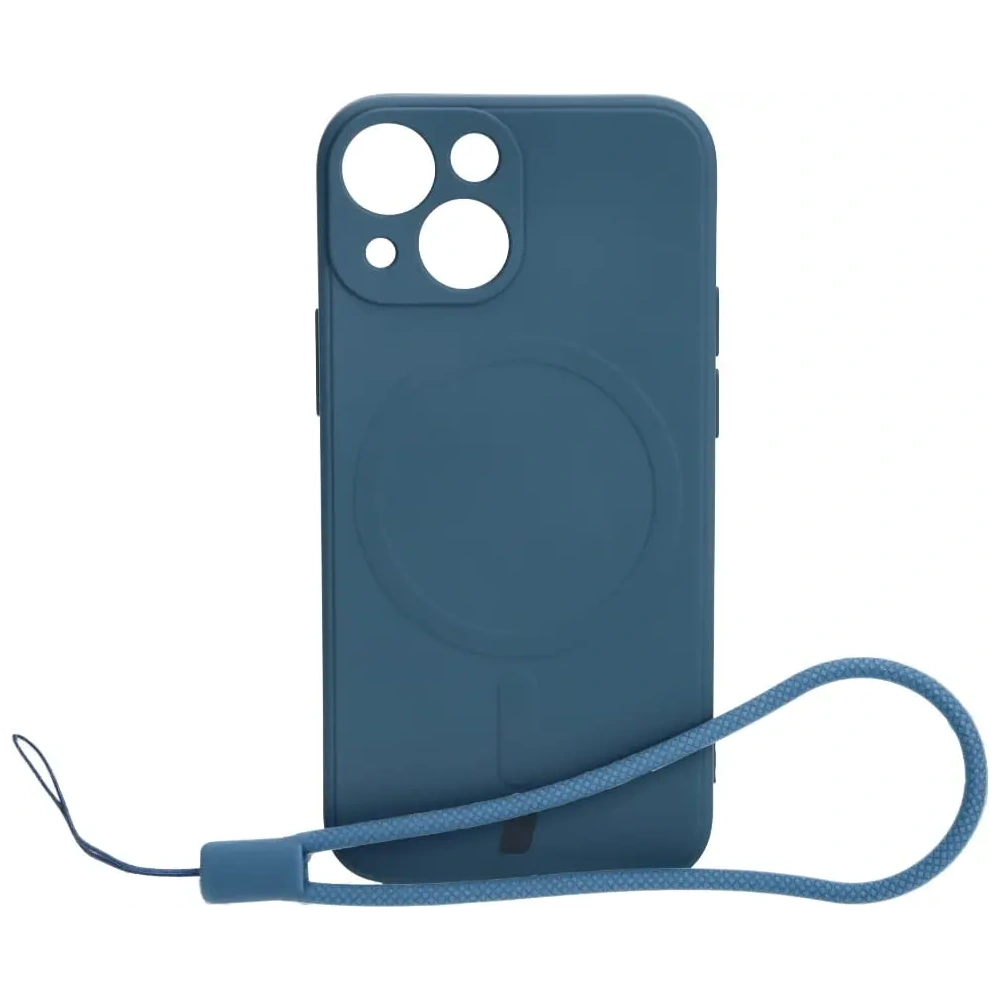 Etui Bizon Case Silicone MagSafe Sq do Apple iPhone 13 Mini granatowe