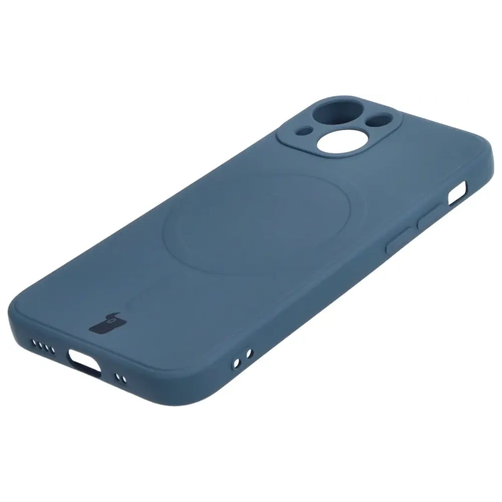 Etui Bizon Case Silicone MagSafe Sq do Apple iPhone 13 Mini granatowe