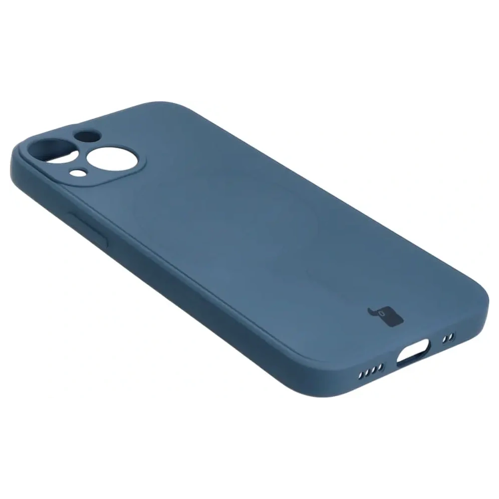Etui Bizon Case Silicone MagSafe Sq do Apple iPhone 13 Mini granatowe