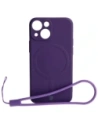 Etui Bizon Case Silicone MagSafe Sq do Apple iPhone 13 Mini švestkové