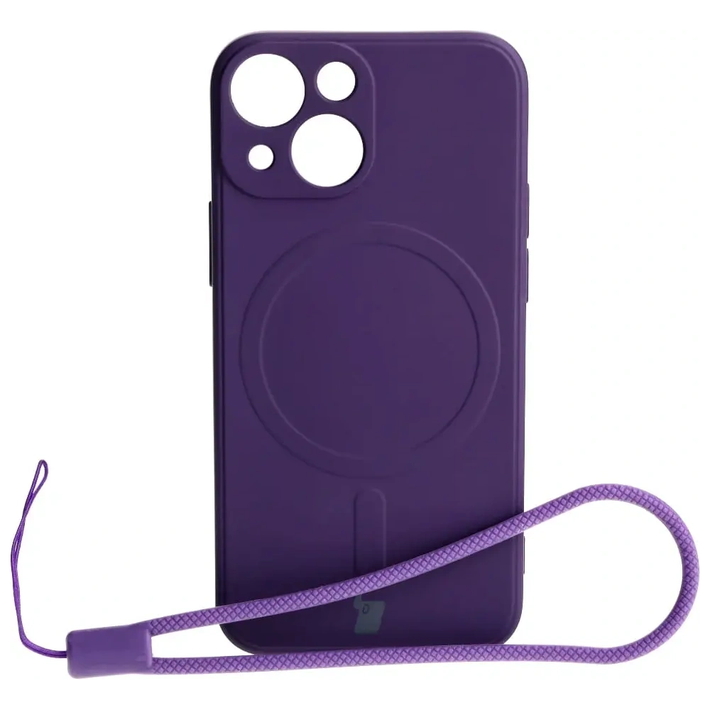 Etui Bizon Case Silicone MagSafe Sq do Apple iPhone 13 Mini śliwkowe