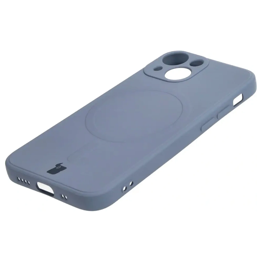 Etui Bizon Case Silicone MagSafe Sq do Apple iPhone 13 Mini szare