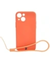 Etui Bizon Case Silicone MagSafe Sq pro Apple iPhone 13 Mini mrkvové