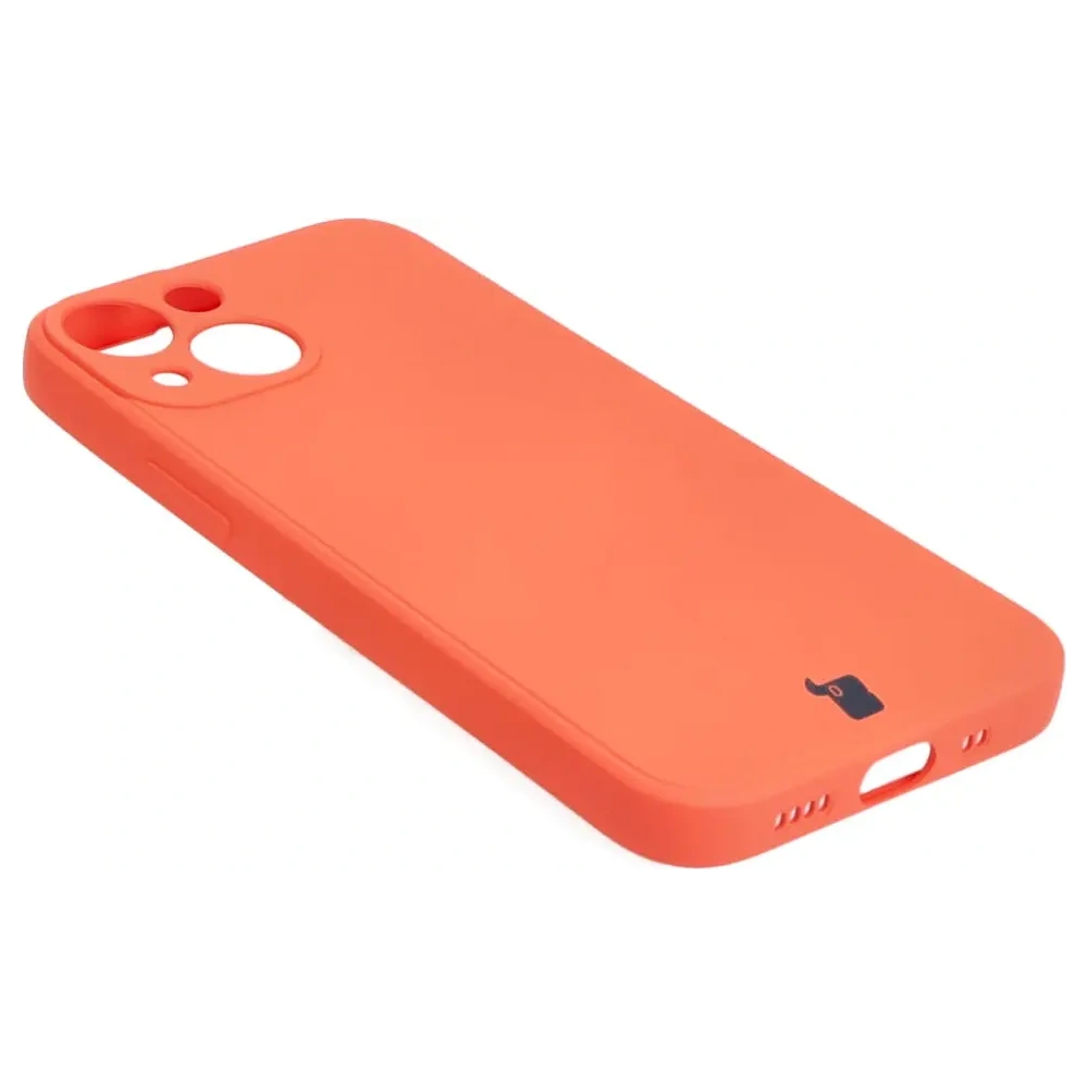 Etui Bizon Case Silicone MagSafe Sq do Apple iPhone 13 Mini marchewkowe