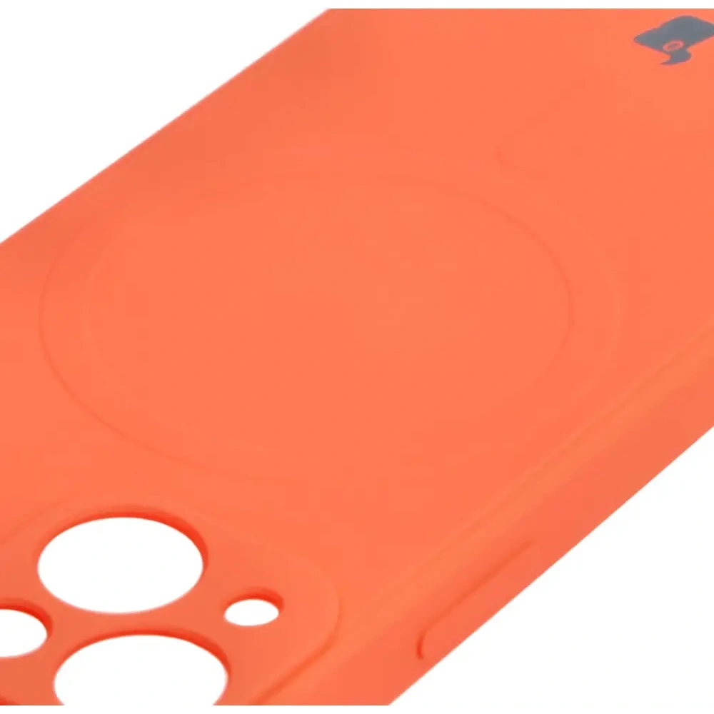 Etui Bizon Case Silicone MagSafe Sq do Apple iPhone 13 Mini marchewkowe