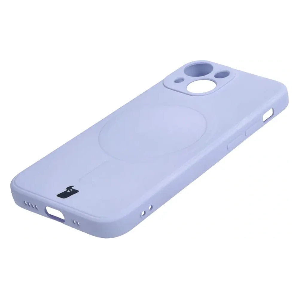 Etui Bizon Case Silicone MagSafe Sq do Apple iPhone 13 Mini jasnofioletowe