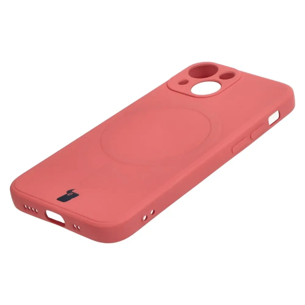 Etui Bizon Case Silicone MagSafe Sq do Apple iPhone 13 Mini brudny róż