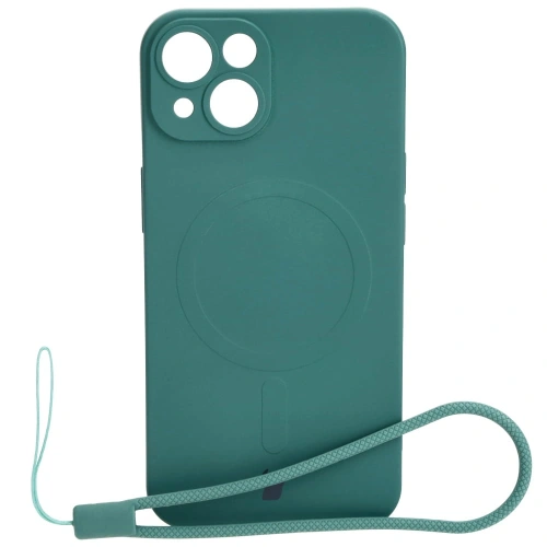 Kup Etui silikonové s magnetickým kroužkem Bizon Case Silicone Magnetic pro Apple iPhone 14 tmavě zelené - BIZ3309 - {ean13} - Sklep Home Screen