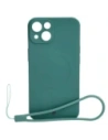 Etui silikonowe z pierścieniem magnetycznym Bizon Case Silicone Magnetic do Apple iPhone 14 ciemnozielone