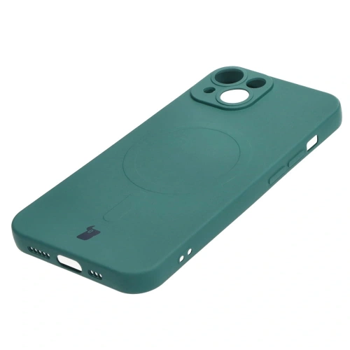 Kup Etui silikonové s magnetickým kroužkem Bizon Case Silicone Magnetic pro Apple iPhone 14 tmavě zelené - BIZ3309 - {ean13} - Sklep Home Screen