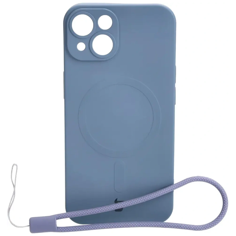 Etui silikonowe z pierścieniem magnetycznym Bizon Case Silicone Magnetic do Apple iPhone 14 szare
