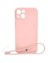Etui silikonowe z pierścieniem magnetycznym Bizon Case Silicone Magnetic do Apple iPhone 14 jasnoróżowe