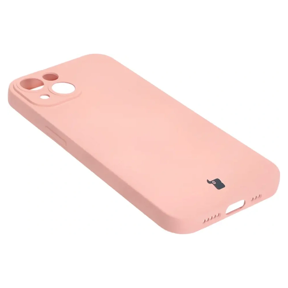 Etui silikonowe z pierścieniem magnetycznym Bizon Case Silicone Magnetic do Apple iPhone 14 jasnoróżowe