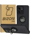 Culoare hibridă Bizon Case pentru Motorola Edge 40, fumurie cu un cadru negru.