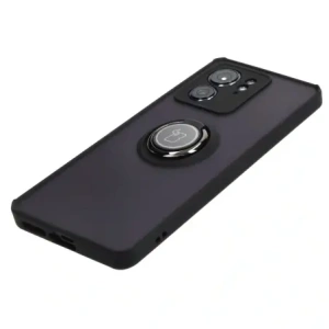 Bizon Case Hybrid Ring Motorola Edge 40 smoky with a black frame