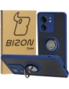 Bizon Case Hybrid Ring Motorola Edge 40 smoky with a navy blue frame